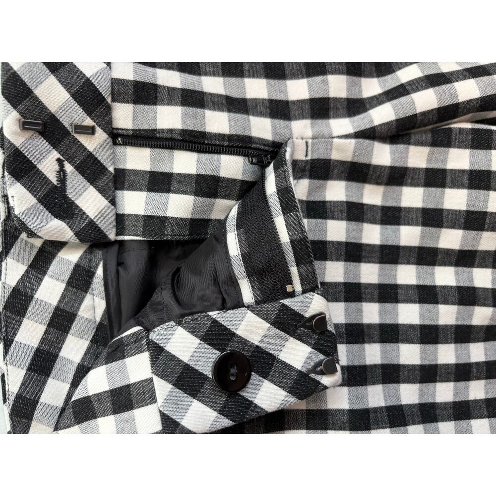Express Editor Pants 2R Black White Gingham Ankle Womens Goth Career Skater - Picture 3 of 4